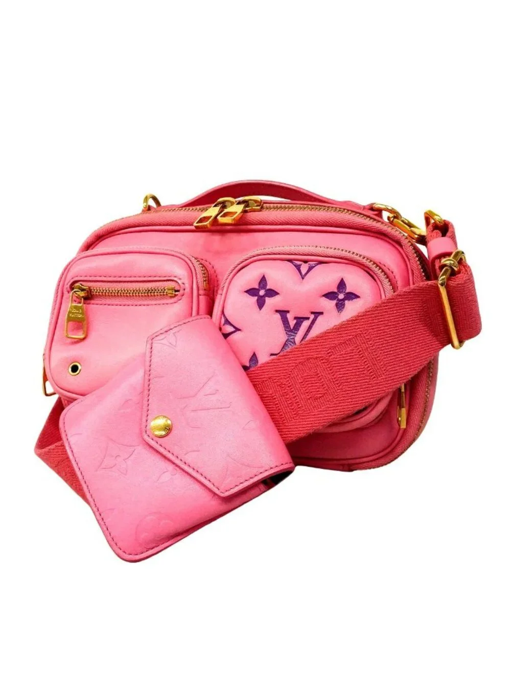 Louis Vuitton Belt Bag Monogram Embossed Utility Crossbody Rose 2-Way Vitamins